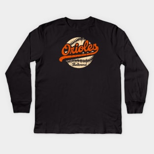 Orioles Vintage Classic Kids Long Sleeve T-Shirt